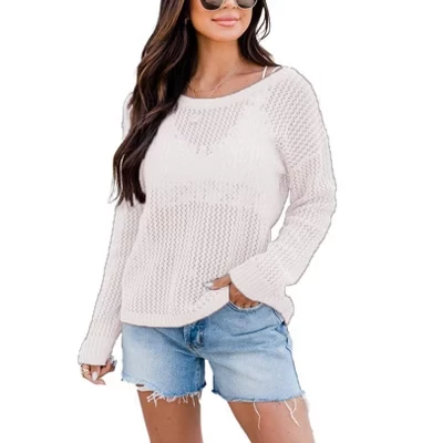 Женский топ Yesfashion ажурной вязки, выбеленный