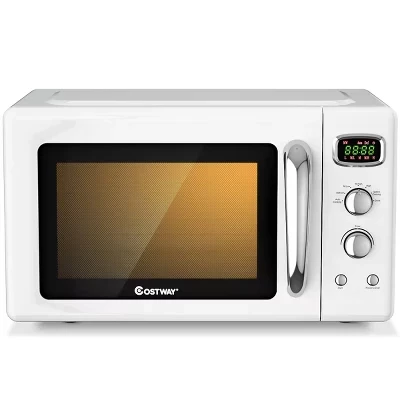 Настольная микроволновка Costway Retro 25,5 л, 900 Вт, белая