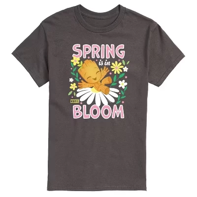 Мужская футболка Guardians of the Galaxy Spring Is In Bloom с коротким рукавом и рисунком цвета древесного угля