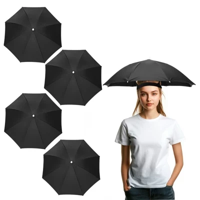 Зонт-шляпа Unique Bargains водонепроницаемая, черная