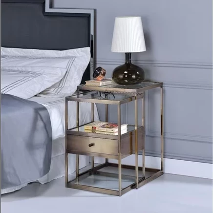 Комплект столиков Royal Hampton, 2 шт., стекло и латунь