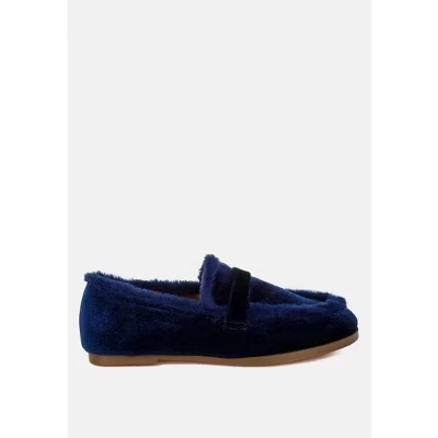 Женские лоферы Rag & Co. Bastian с мехом, синие
