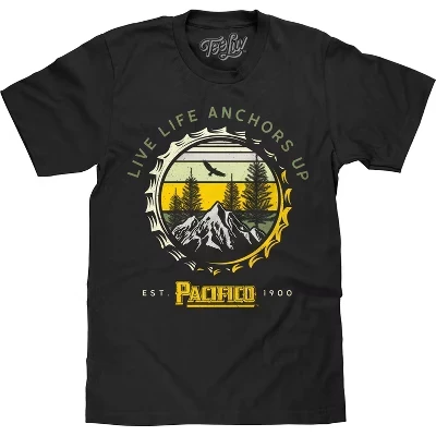 Футболка Pacifico Beer Live Life Anchors Up черного цвета