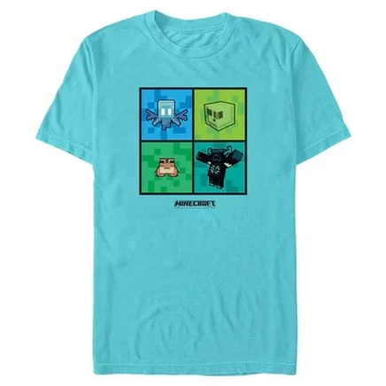 Мужская футболка Minecraft Animal Friends, бирюзовая