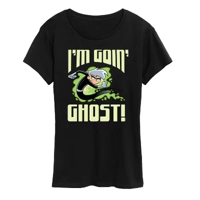 Женская футболка с коротким рукавом и рисунком I'm Goin Ghost, черная