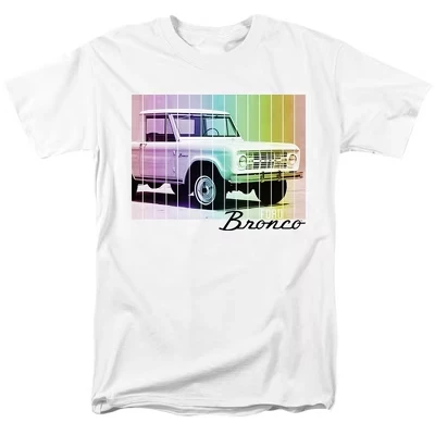 Мужская футболка Bronco Retro Rainbow белого цвета