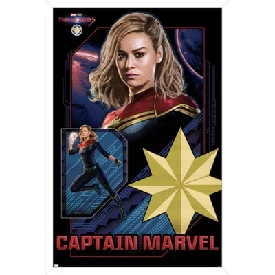 Постер Trends International Captain Marvel, белый