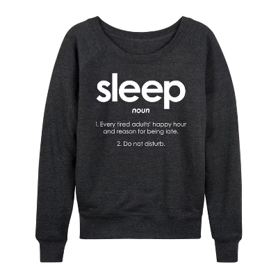 Женская рубашка Sleep Definition из легкого французского махрового полотна с широким вырезом и длинными рукавами с графическим рисунком heather charcoal