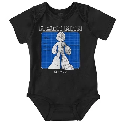 Технические характеристики робота для видеоигр Mega Man Детский комбинезон для мальчиков или девочек Лицензионный черный