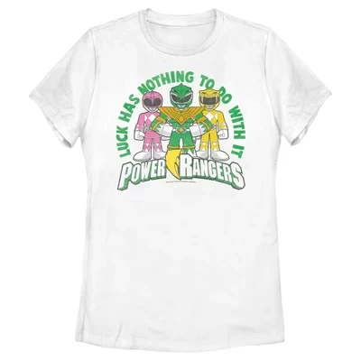 Женская футболка Power Rangers с праздничным принтом, белая