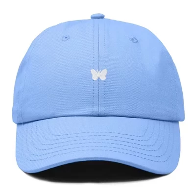 Маленькая вышитая бабочкой хлопчатобумажная шапочка Outdoor Dad Hat женская светло-голубая