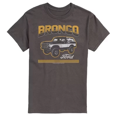 Мужская футболка Bronco SUV в полоску с коротким рукавом и графическим рисунком цвета древесного угля