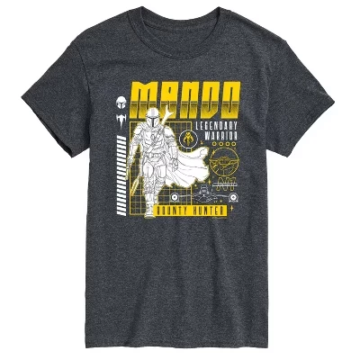 Мужская футболка Mandalorian Mando Dark Digital с коротким рукавом и графическим рисунком heather charcoal