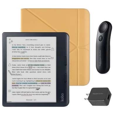 Электронная книга Kobo Libra Colour с чехлом и пультом, масляно-желтый