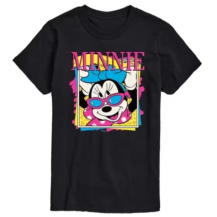 Мужская футболка с коротким рукавом и рисунком Minnie в стиле ретро, черная