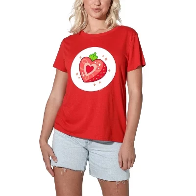 Женская футболка Care Bears Strawberry Sunrise, красная