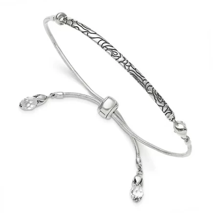Браслет Black Bow Jewelry Co., серебро с кристаллами