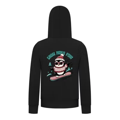 Рождественская коллекция Snow Much Fun Boys Толстовка на молнии с капюшоном – Праздничный свитшот с пингвином черный