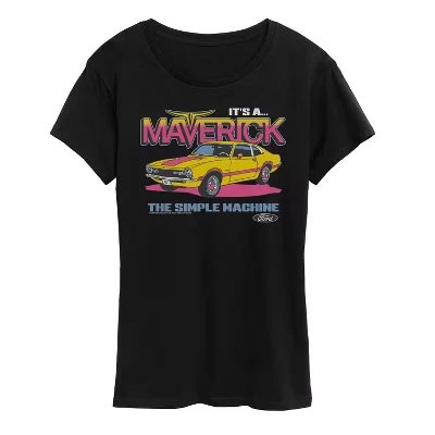 Женская футболка с коротким рукавом Its A Maverick с графическим рисунком, черная