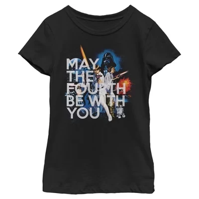 Футболка Girl's May the Fourth Classic Scene черного цвета