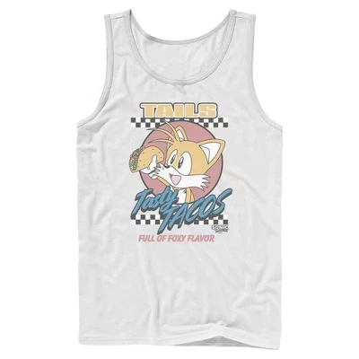 Мужская майка Tails Tasty Tacos без рукавов белого цвета