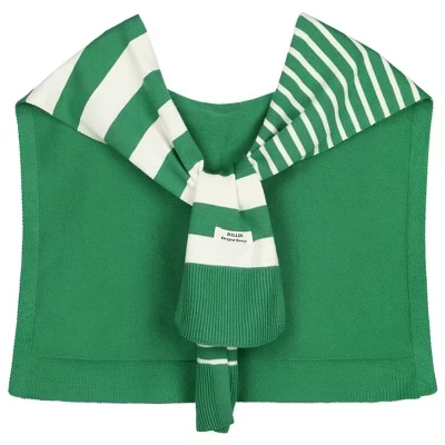 Women's Stripes Sweater Shawl Wraps Knitted Knotted Multicolor Fashion Casual Scarf for Travel Office 1 Pc green