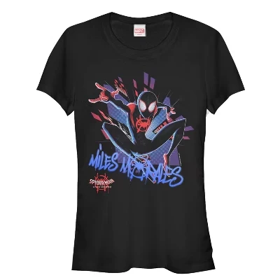 Женская футболка Marvel Spider-Man Miles Graffiti, черная