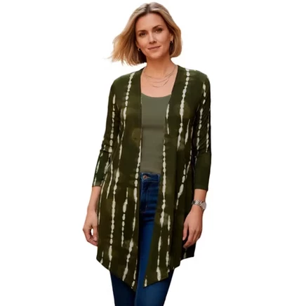 Женский кардиган Roaman's Ultra Drape, оливковый тай-дай