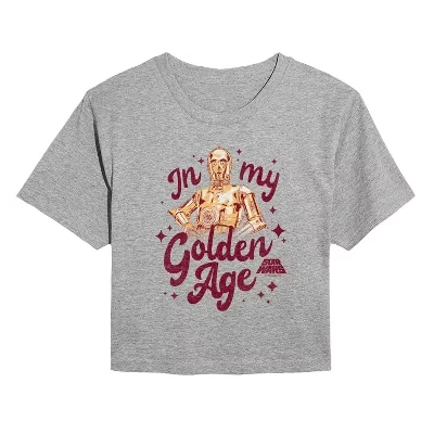 Женская укороченная футболка Star Wars Golden Age, серая