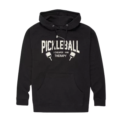 Мужская толстовка- пуловер из флиса с рисунком Pickleball дешевле, чем Therapy, черный