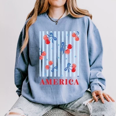 Легкая одежда в полоску America Cherries Окрашенная толстовка