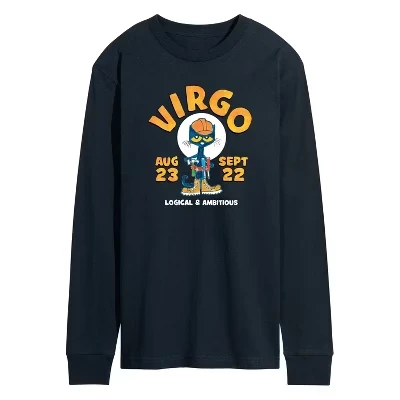Мужская футболка с длинным рукавом Virgo с рисунком темно-синего цвета