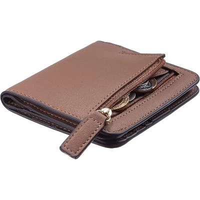 Женский кожаный кошелек LEVEN SIXTEEN Slim с RFID, шоколадный
