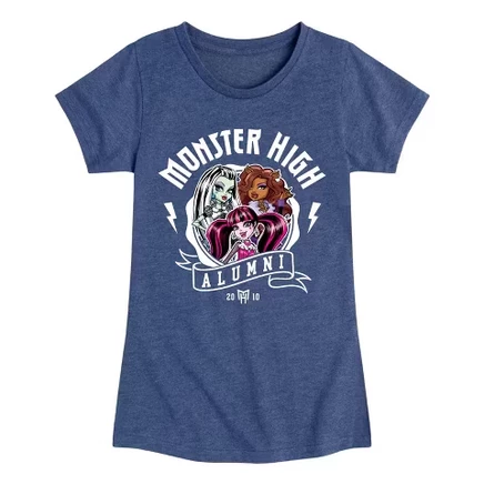 Футболка для девочек Monster High «Выпускники», синяя