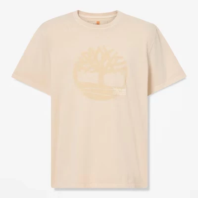 Men's Garment Dyed Logo Graphic T-Shirt light tan