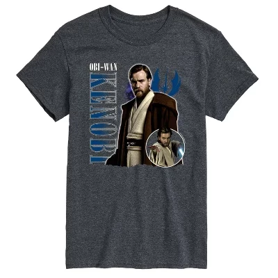Мужская футболка с коротким рукавом и графическим рисунком Obiwan Kenobi Collage - вересковый уголь
