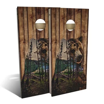 Набор досок Bear Mountain Cornhole | Включает в себя (2) доски, (8) Сумки и дополнительные аксессуары, а также чехол для переноски