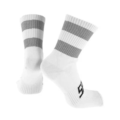 Cycling Athletic Socks Anti-friction Outdoor Matching Reflective 1 Pair white,grey