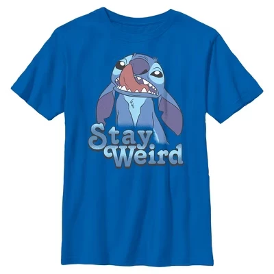 Футболка для мальчиков Lilo & Stitch Stay Weird, синяя