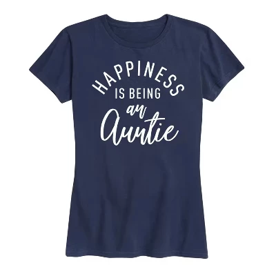 Женская футболка Happiness Auntie с коротким рукавом и рисунком 