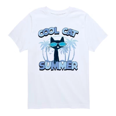 Летняя футболка с коротким рукавом и рисунком Cool Cat Summer Ptc белого цвета