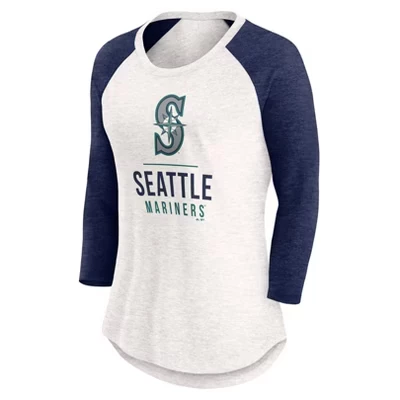 Женская белая модная футболка Seattle Mariners с рукавом 3/4