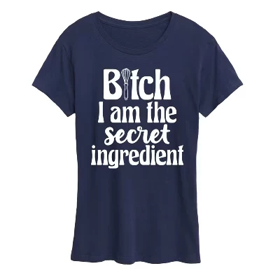 Женская футболка с коротким рукавом B|tch I am the Secret Ingredient с графическим принтом