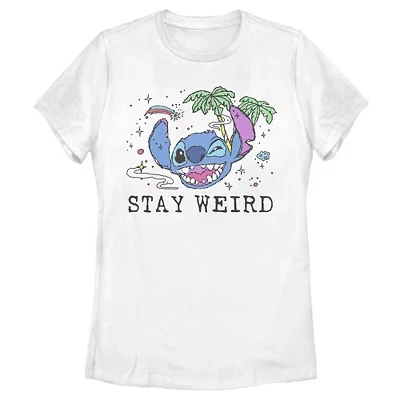 Женская футболка Lilo & Stitch Stay Weird, белая
