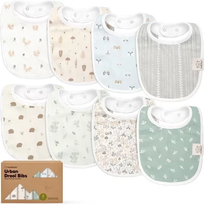 Набор слюнявчиков KeaBabies, 8 шт., Prairie