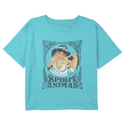 Детская короткая футболка Aladdin Jasmine Spirit, голубая