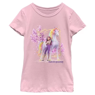 Футболка для девочек Unicorn Academy, розовая