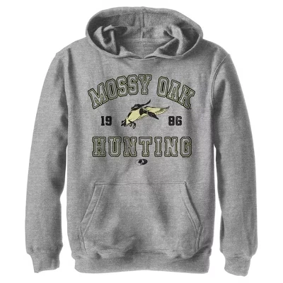 Мальчиковая толстовка Mossy Oak 1986 Hunting с капюшоном, серый меланж