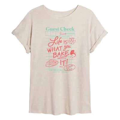 Women's -  - Tiana Guest Check Oversized Graphic T-Shirt birch