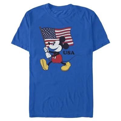 Мужская футболка с патриотическим флагом США Mickey & Friends